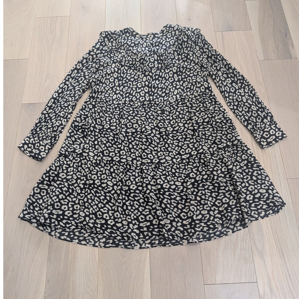 Zara Leopard Print Loose Tiered Babydoll Indie Sleeze Mini Dress M - Picture 8 of 16